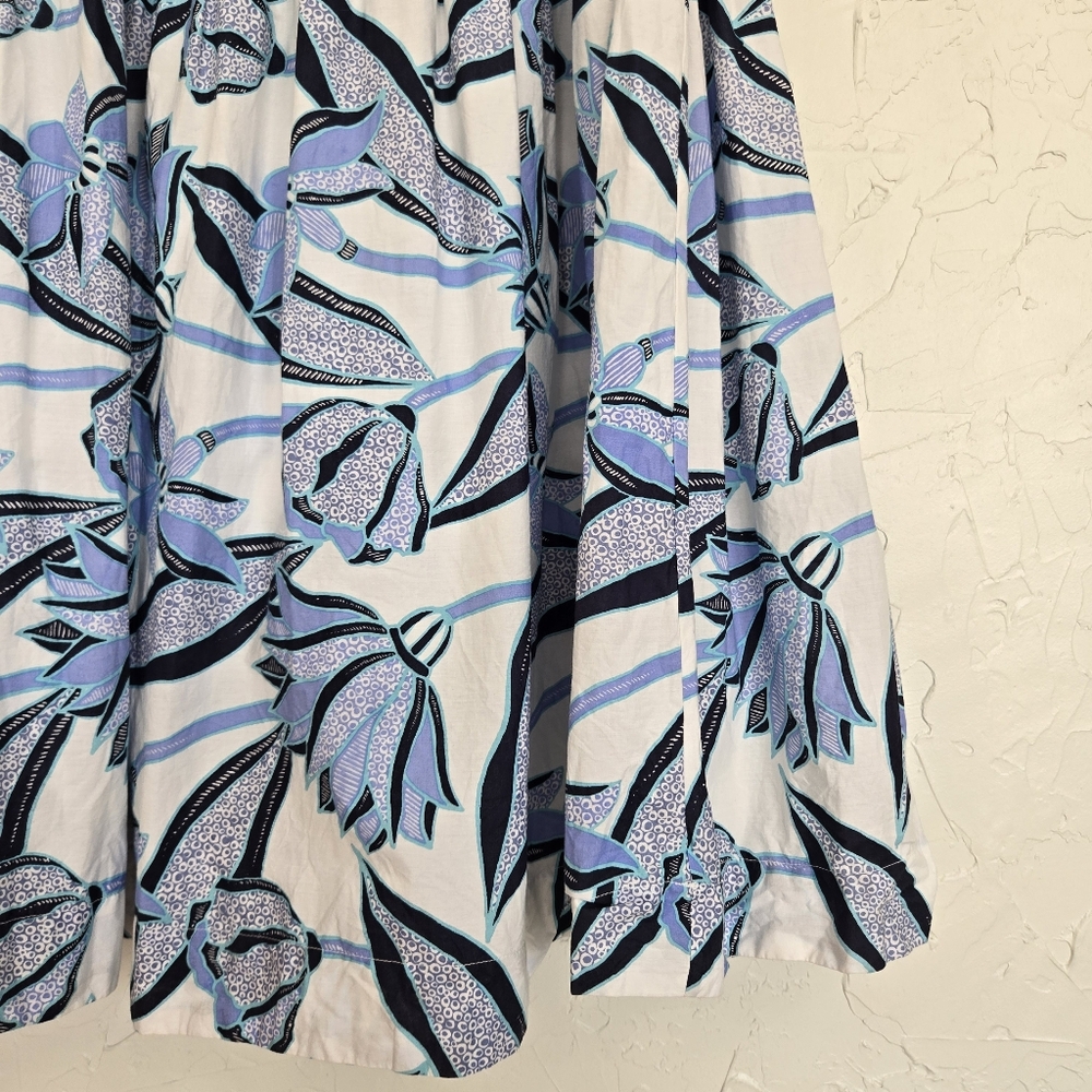 Omika Floral White Blue Boho Rosalita Maxi Skirt, S - Picture 9 of 11